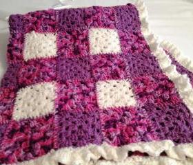 Purple Checkerd Afghan