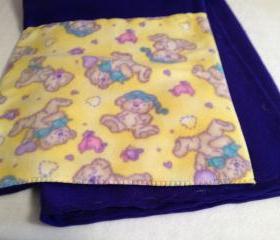 Purple & Yellow Teddy Flillow